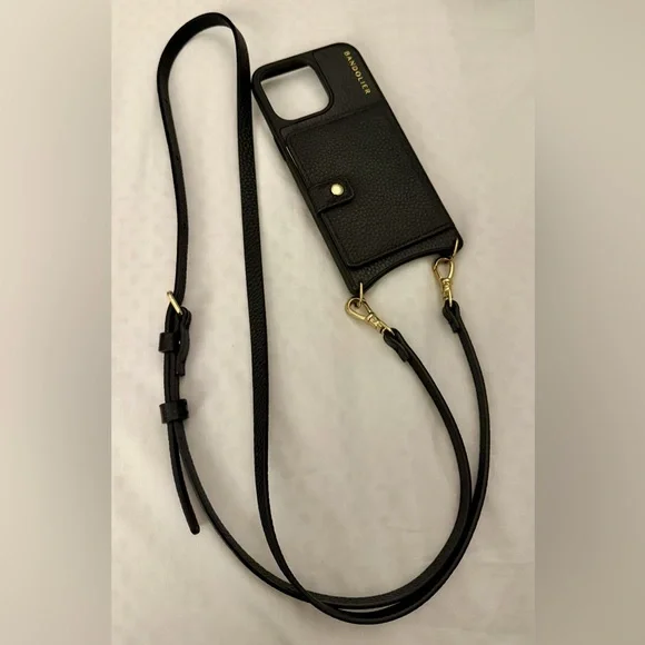 Bandolier Mila Black Leather Crossbody Phone Case for iPhone 15 Pro Max - EUC - Picture 2 of 10